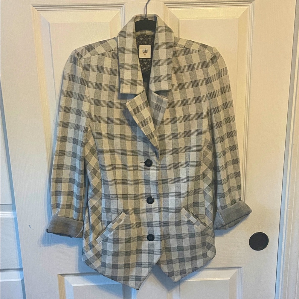 CAbi Checkered Soft Knit Blazer